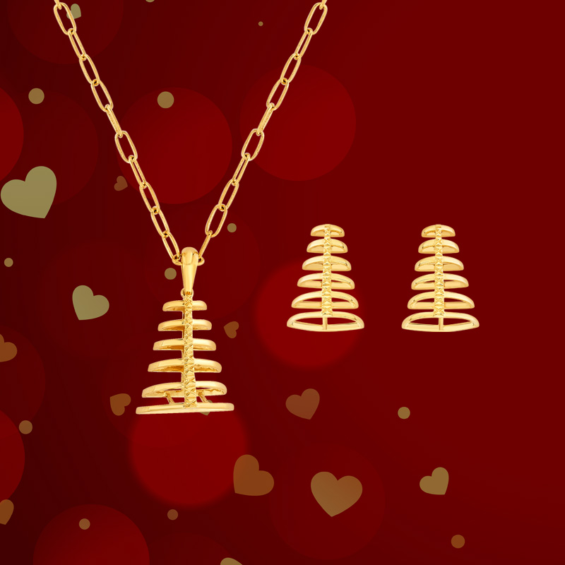22K Gold Pendant Set with chain